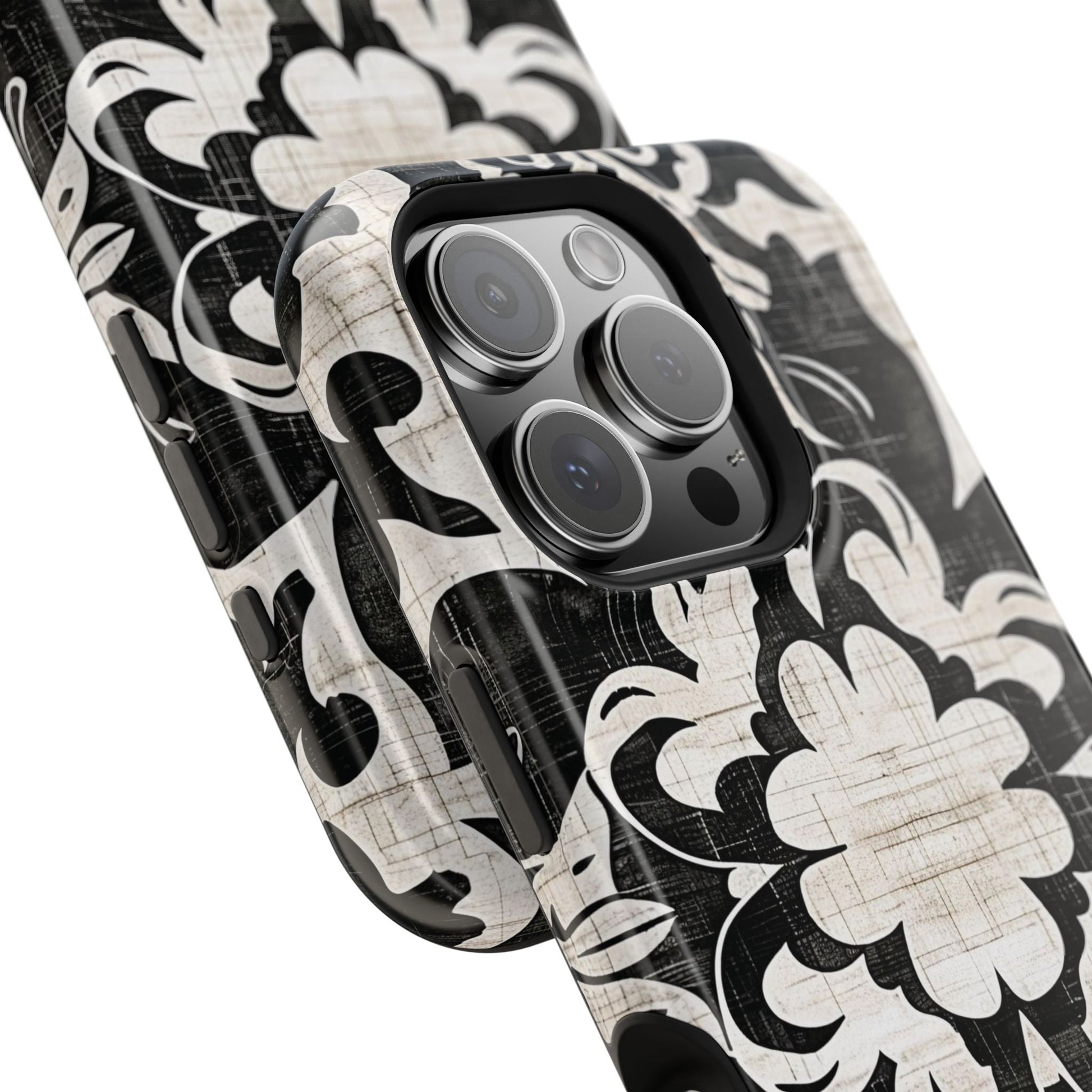 Damask Black & White Magnetic Impact Phone Case - DIGITAL X