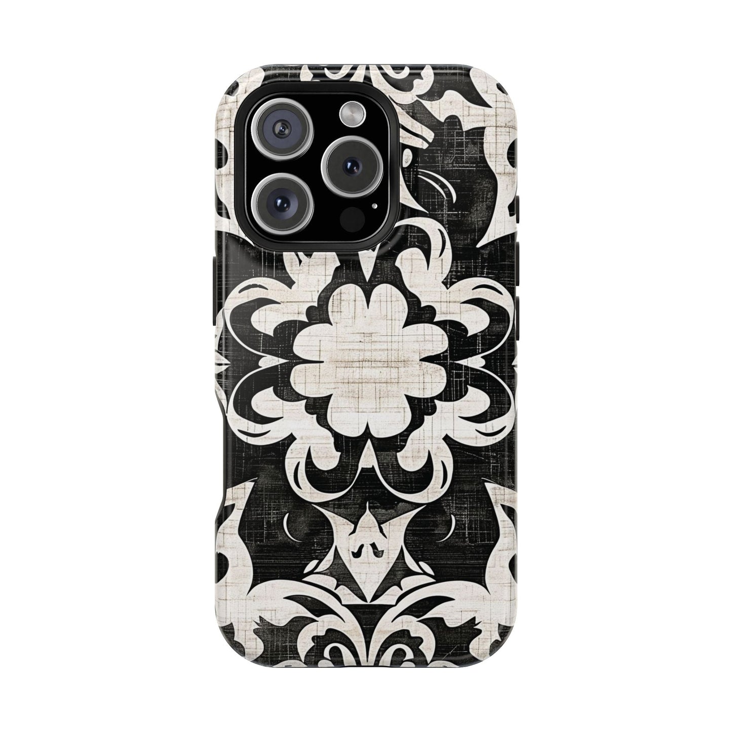 Damask Black & White Magnetic Impact Phone Case - DIGITAL X