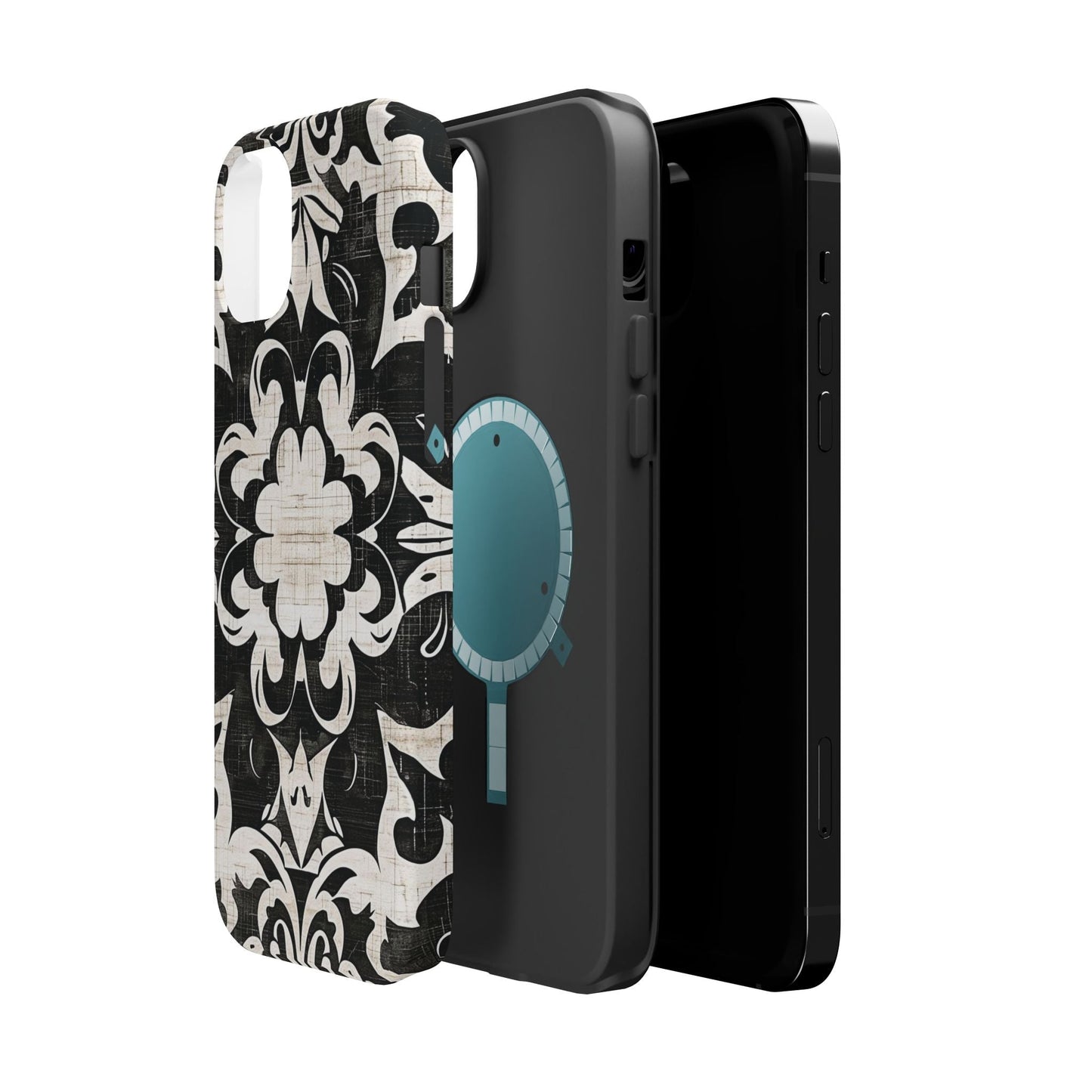 Damask Black & White Magnetic Impact Phone Case - DIGITAL X