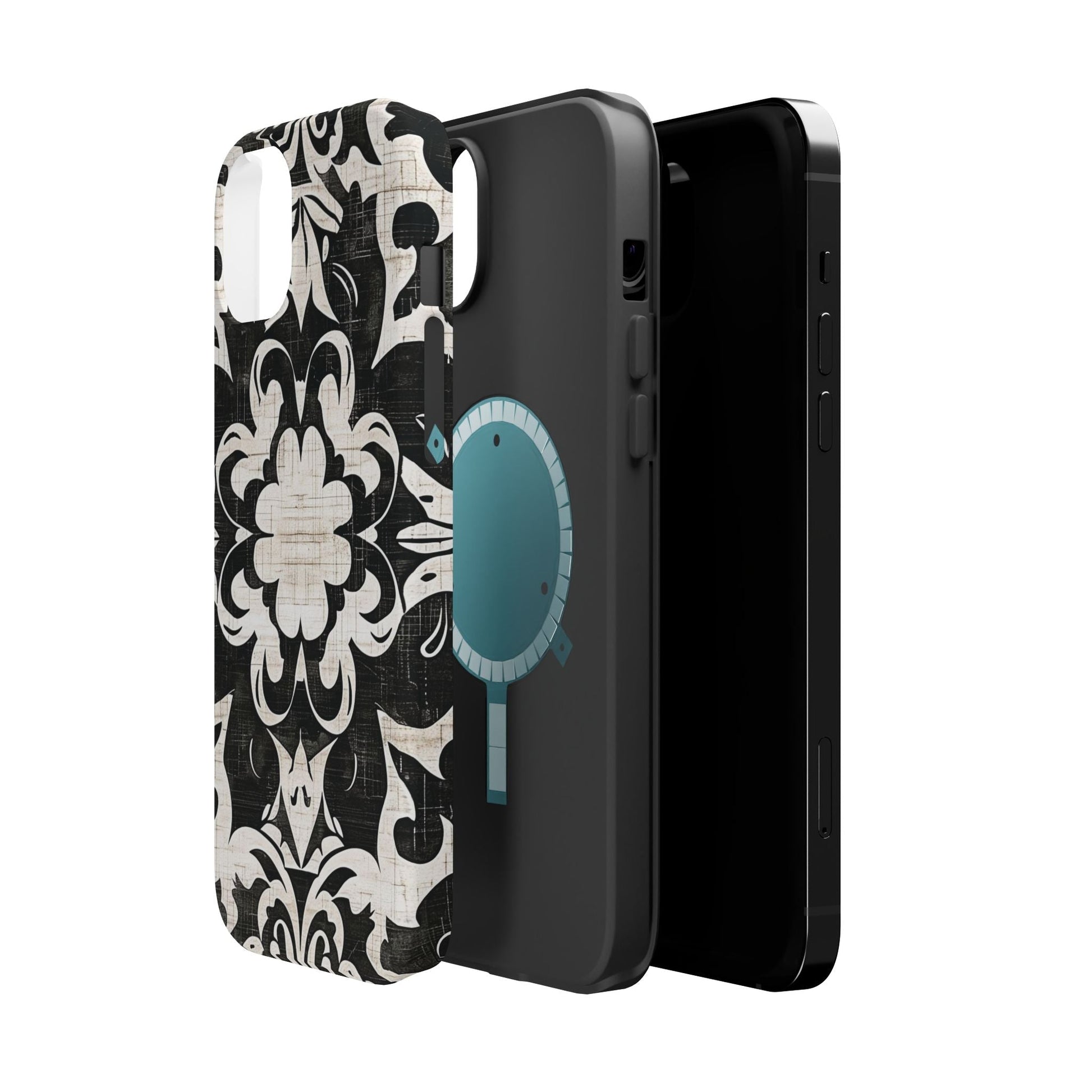 Damask Black & White Magnetic Impact Phone Case - DIGITAL X