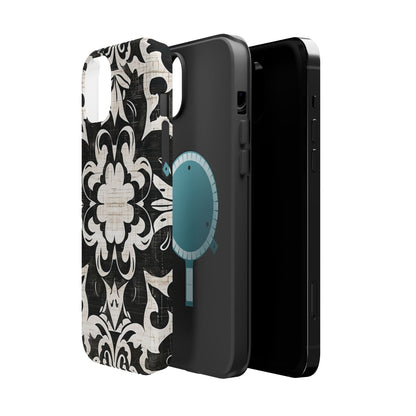 Damask Black & White Magnetic Impact Phone Case - DIGITAL X