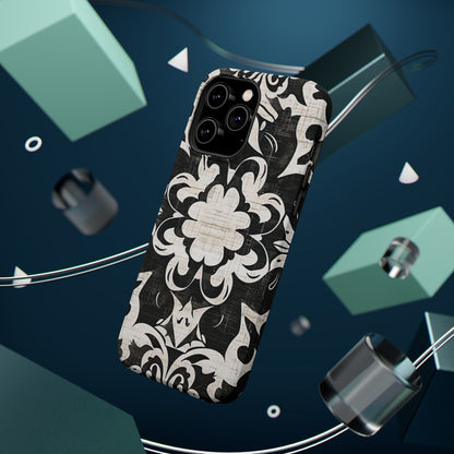 Damask Black & White Magnetic Impact Phone Case - DIGITAL X