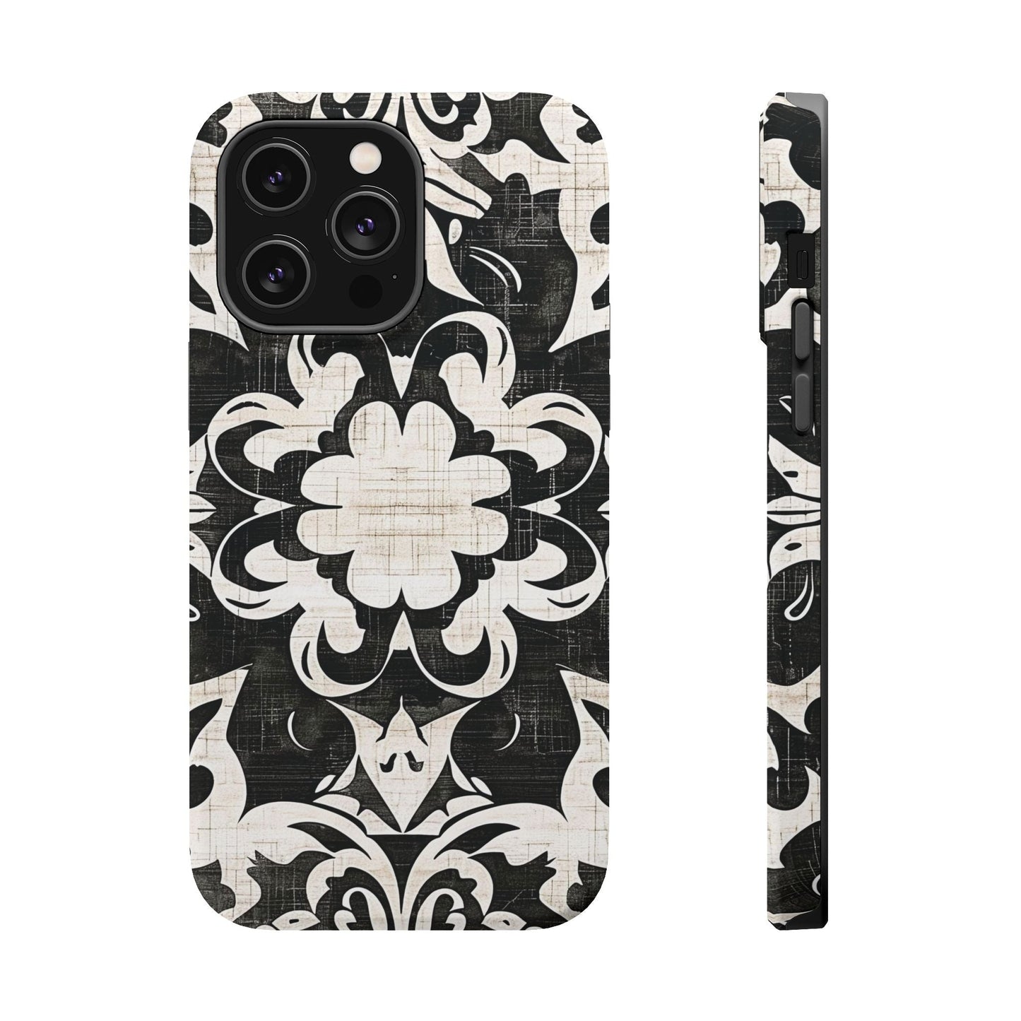 Damask Black & White Magnetic Impact Phone Case - DIGITAL X