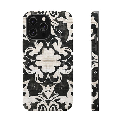 Damask Black & White Magnetic Impact Phone Case - DIGITAL X