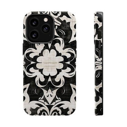 Damask Black & White Magnetic Impact Phone Case - DIGITAL X