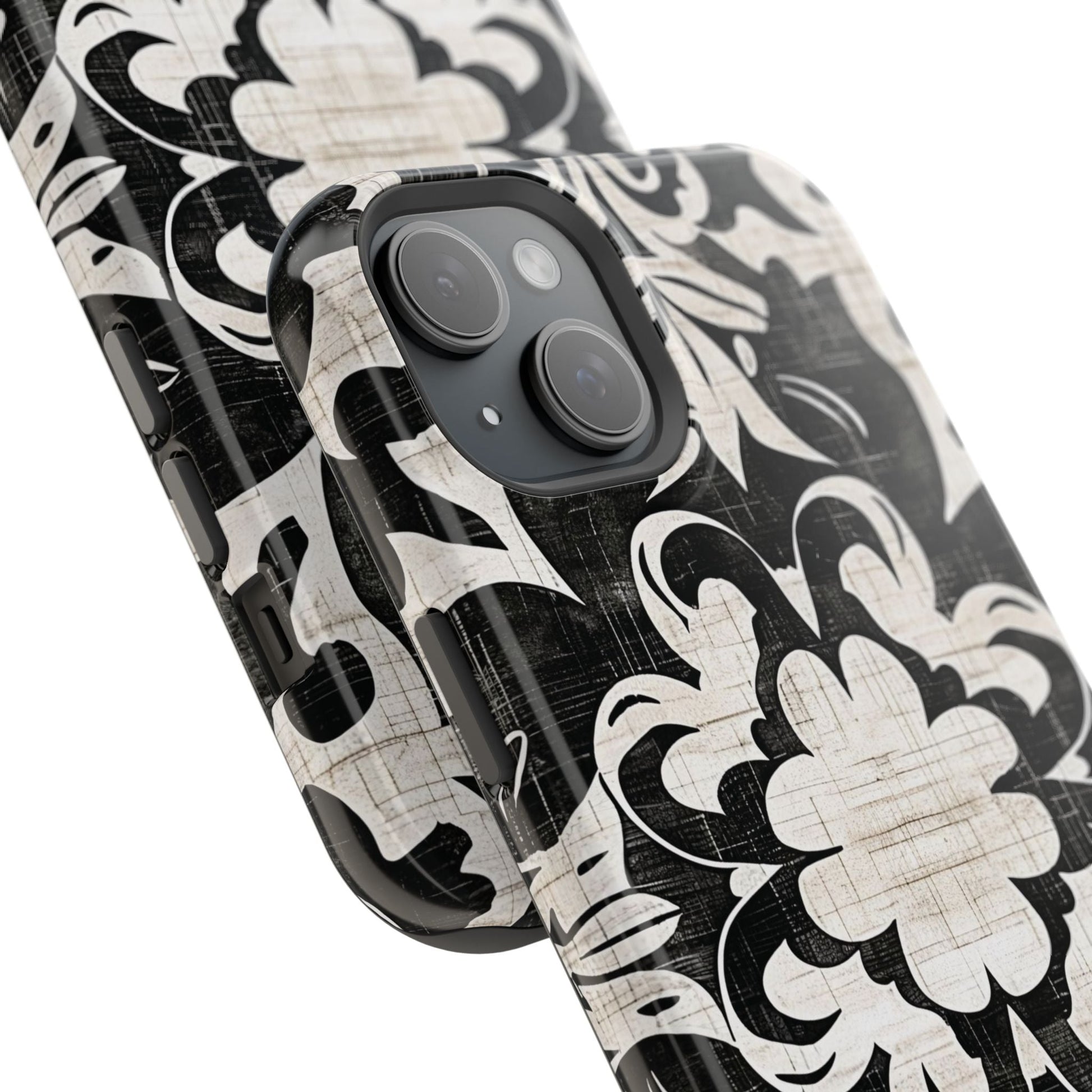 Damask Black & White Magnetic Impact Phone Case - DIGITAL X
