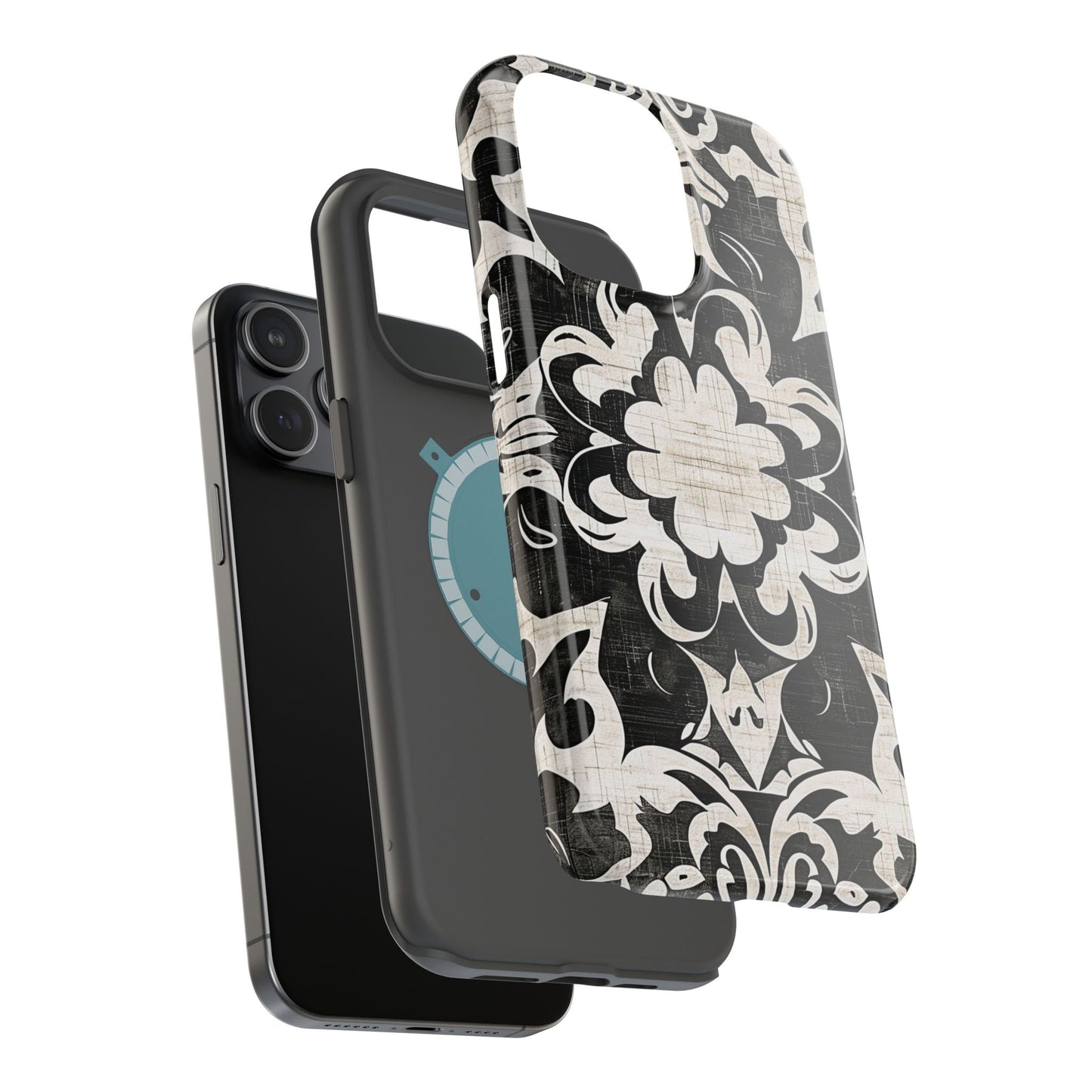 Damask Black & White Magnetic Impact Phone Case - DIGITAL X