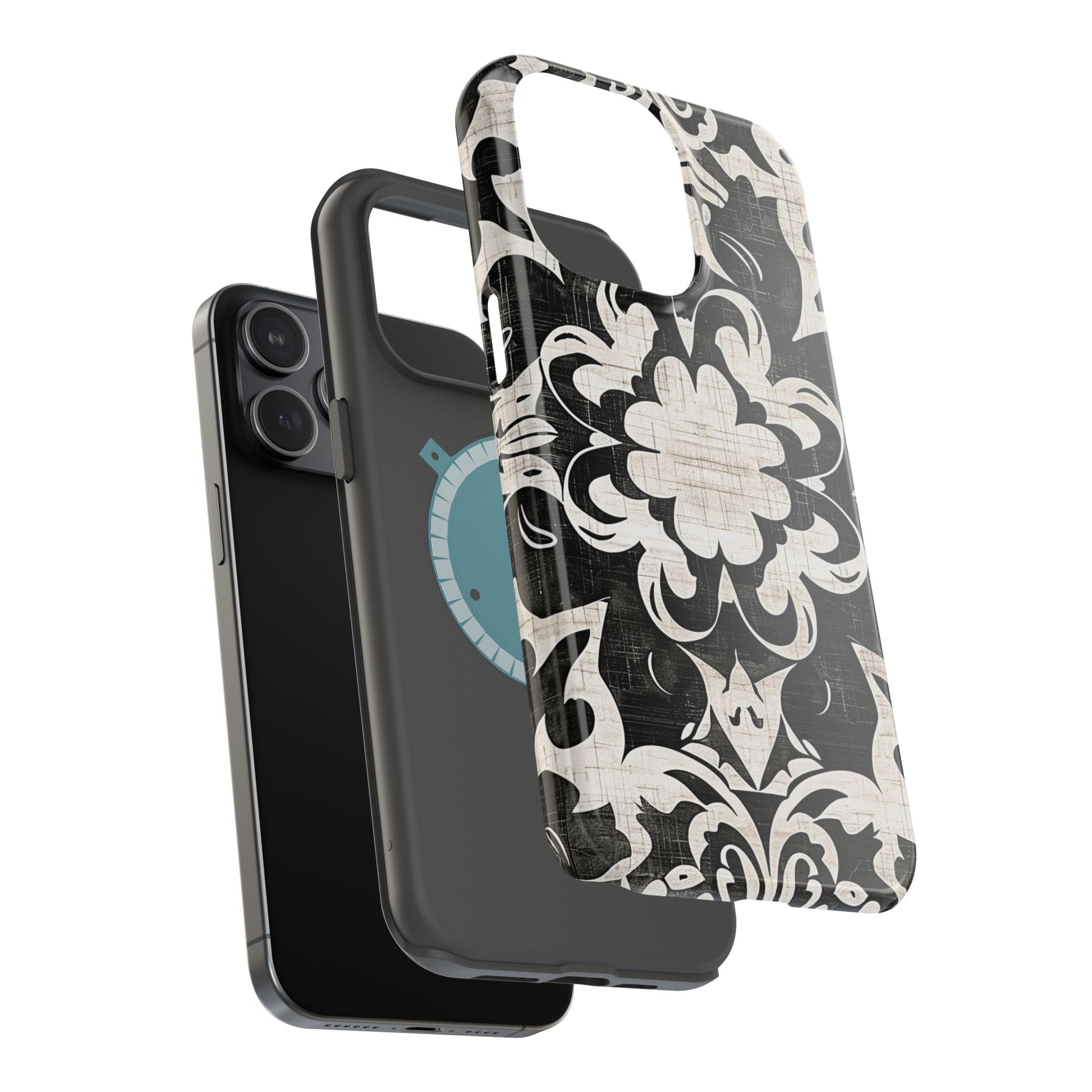 Damask Black & White Magnetic Impact Phone Case - DIGITAL X