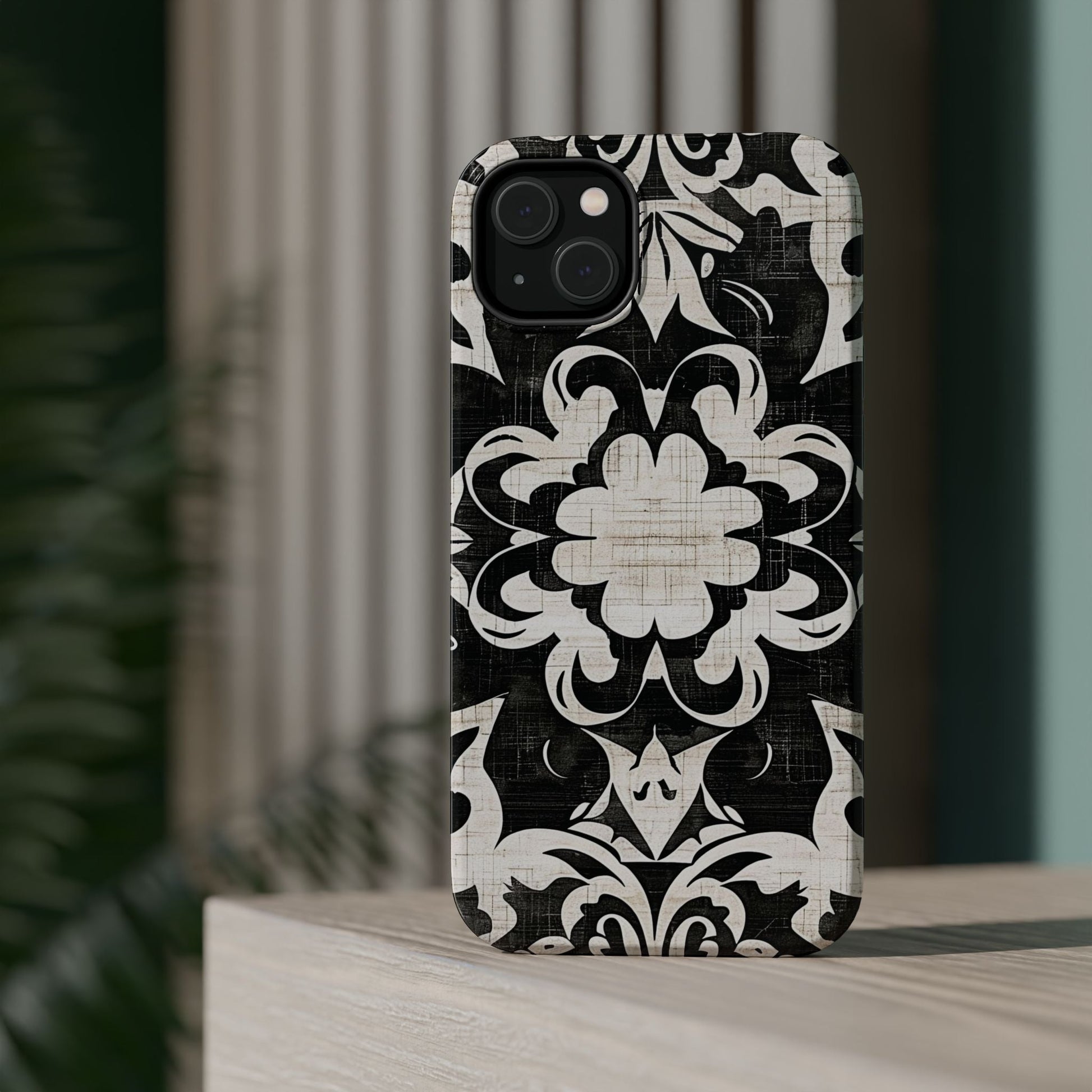 Damask Black & White Magnetic Impact Phone Case - DIGITAL X