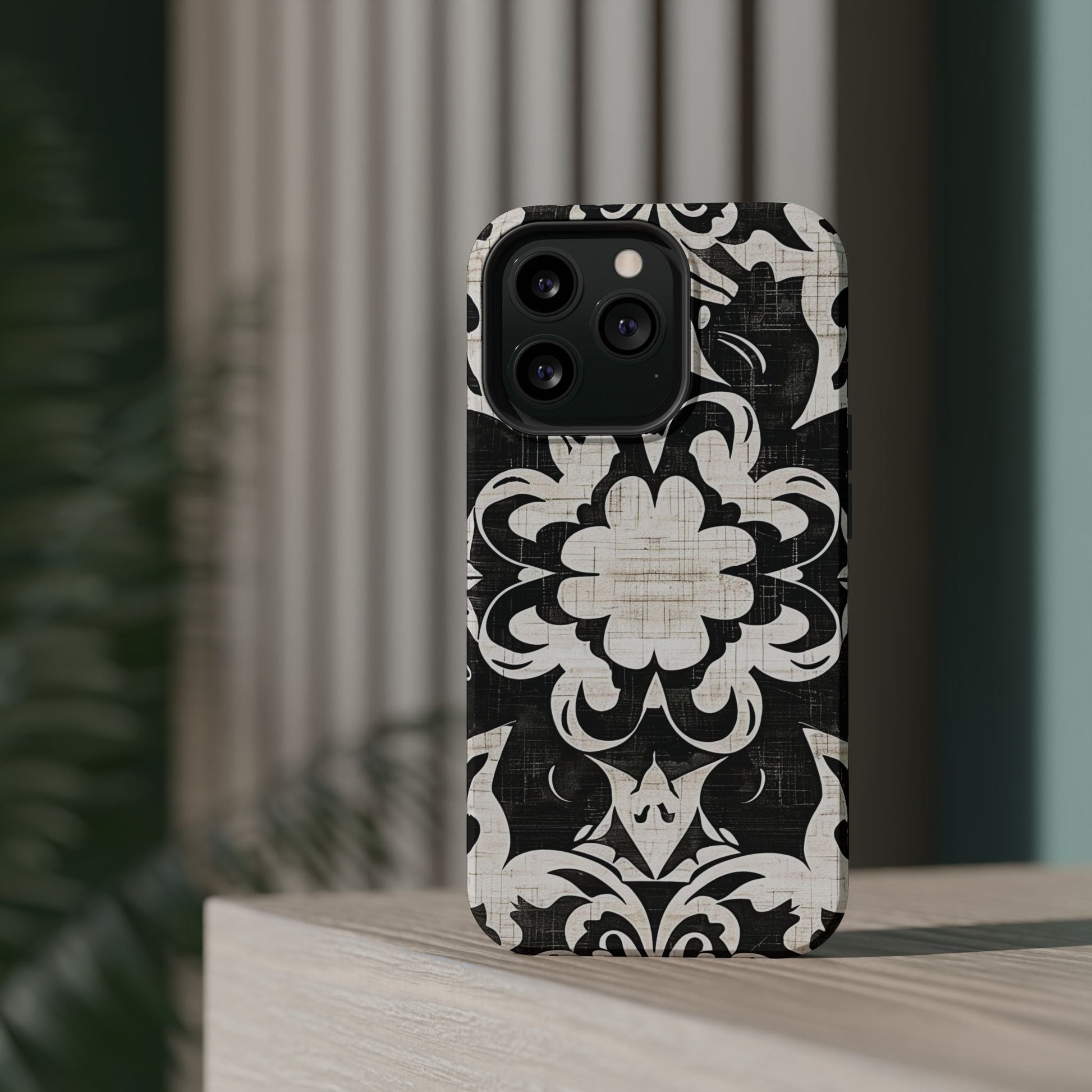 Damask Black & White Magnetic Impact Phone Case - DIGITAL X