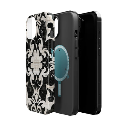 Damask Black & White Magnetic Impact Phone Case - DIGITAL X