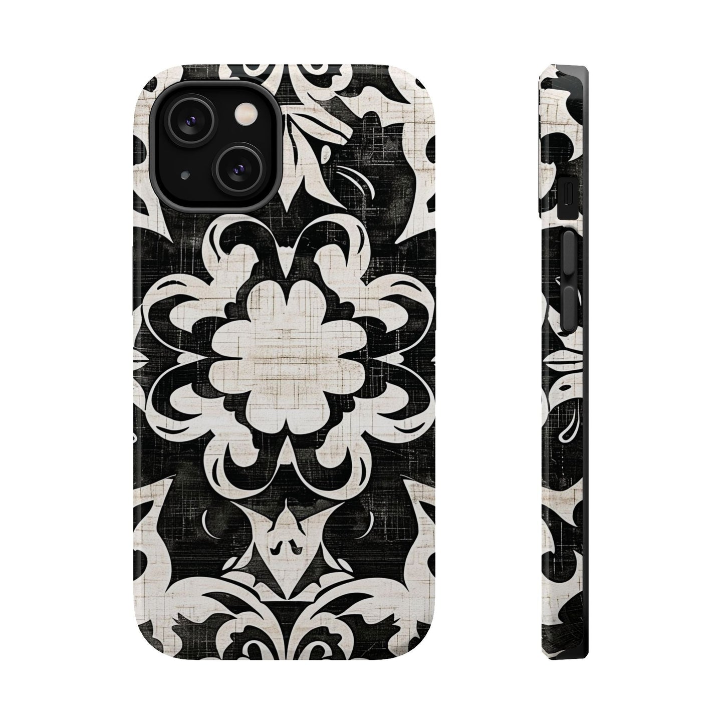 Damask Black & White Magnetic Impact Phone Case - DIGITAL X