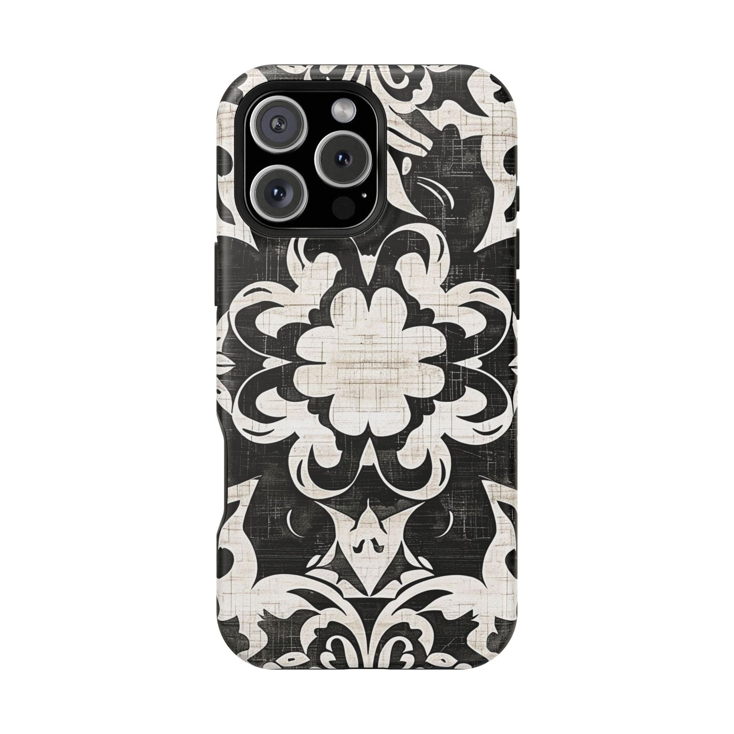 Damask Black & White Magnetic Impact Phone Case - DIGITAL X