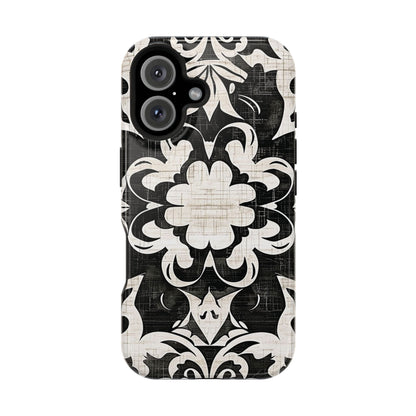 Damask Black & White Magnetic Impact Phone Case - DIGITAL X