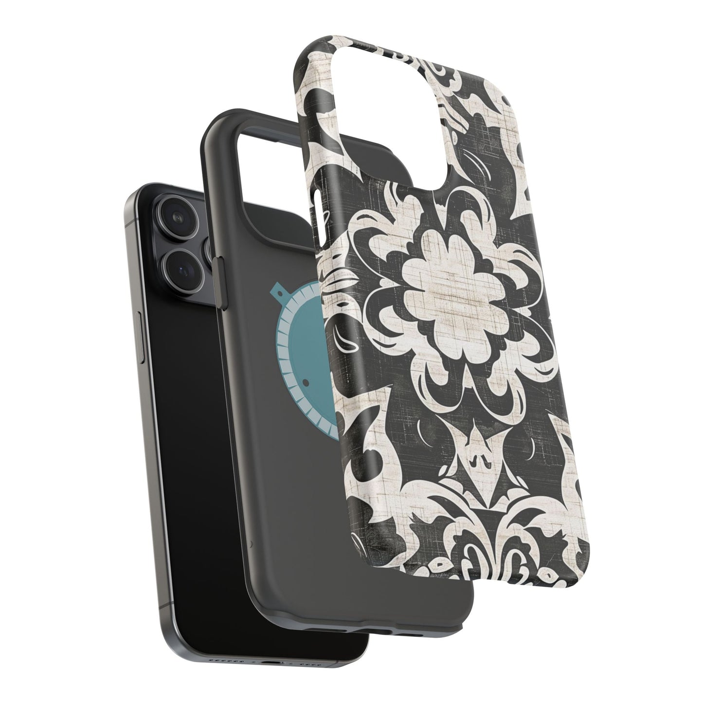 Damask Black & White Magnetic Impact Phone Case - DIGITAL X