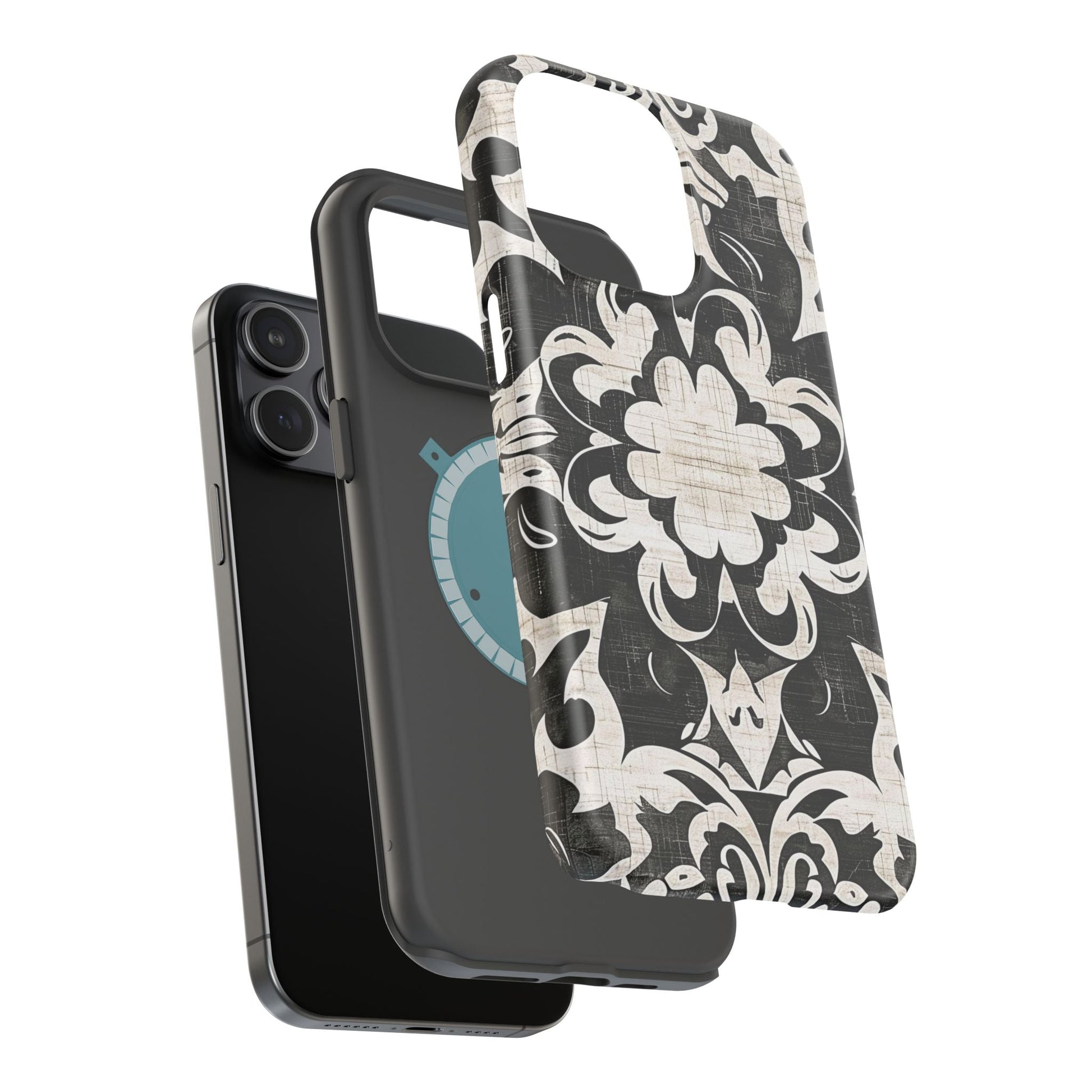 Damask Black & White Magnetic Impact Phone Case - DIGITAL X
