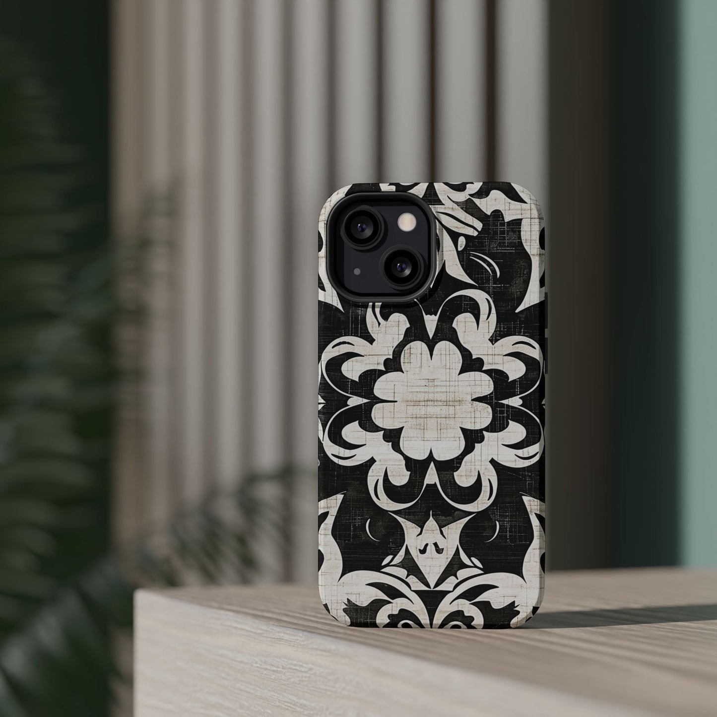 Damask Black & White Magnetic Impact Phone Case - DIGITAL X