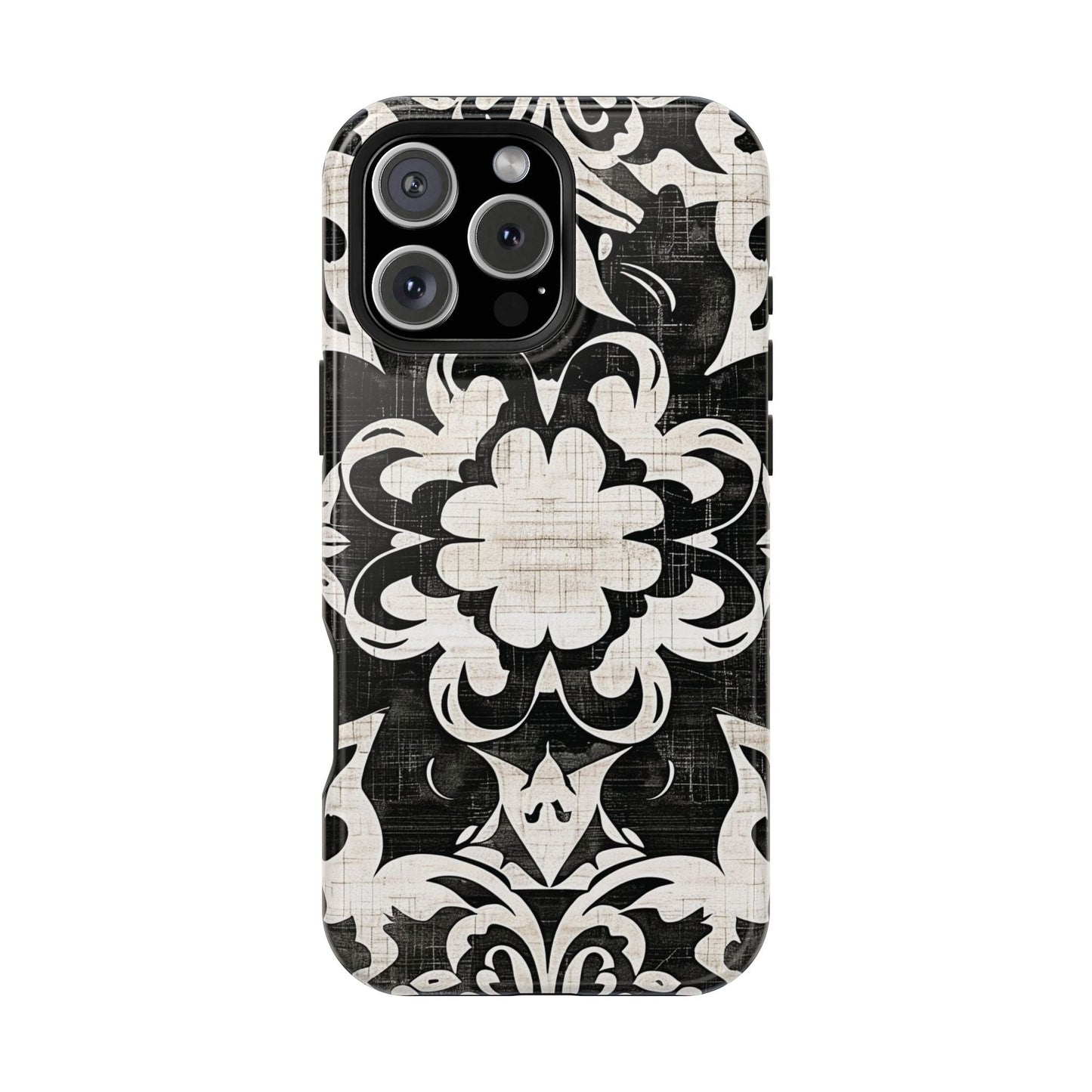 Damask Black & White Magnetic Impact Phone Case - DIGITAL X