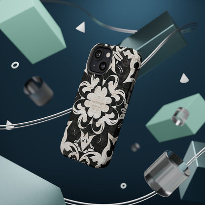 Damask Black & White Magnetic Impact Phone Case - DIGITAL X
