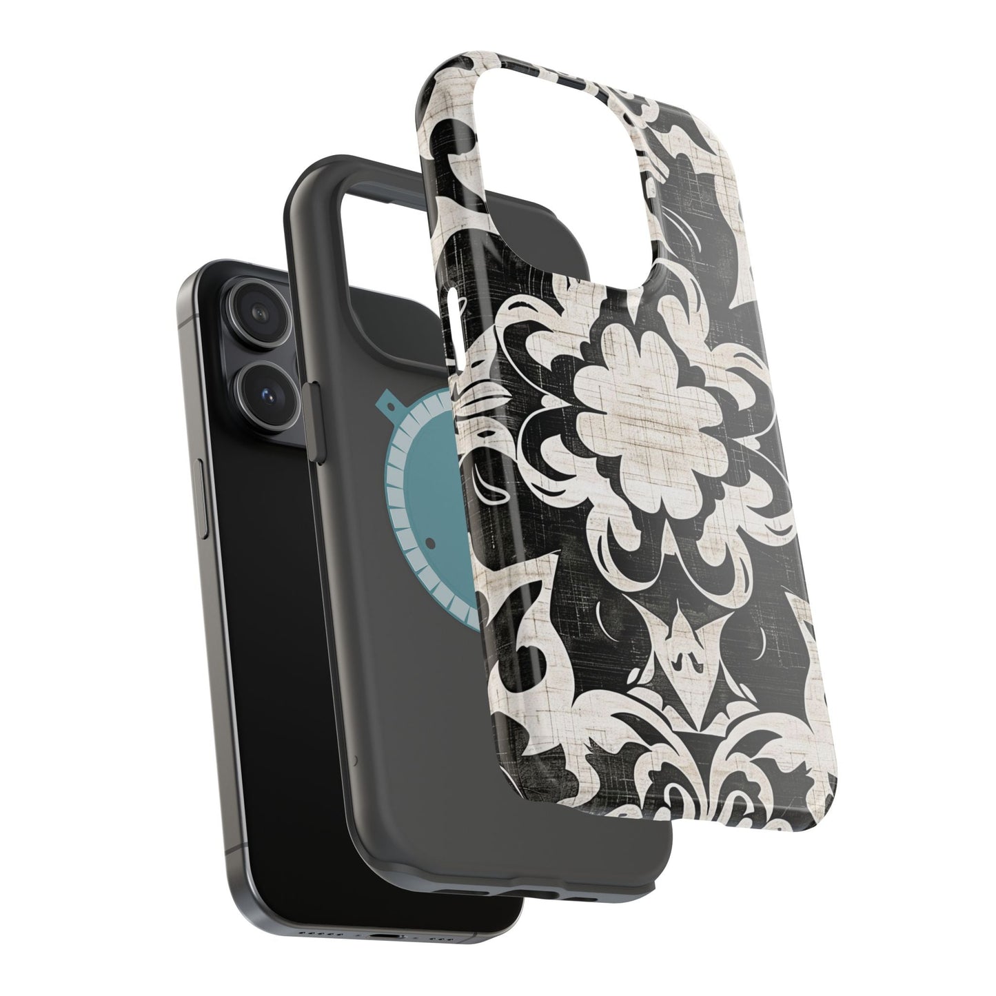 Damask Black & White Magnetic Impact Phone Case - DIGITAL X