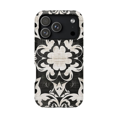 Damask Black & White Magnetic Impact Phone Case - DIGITAL X