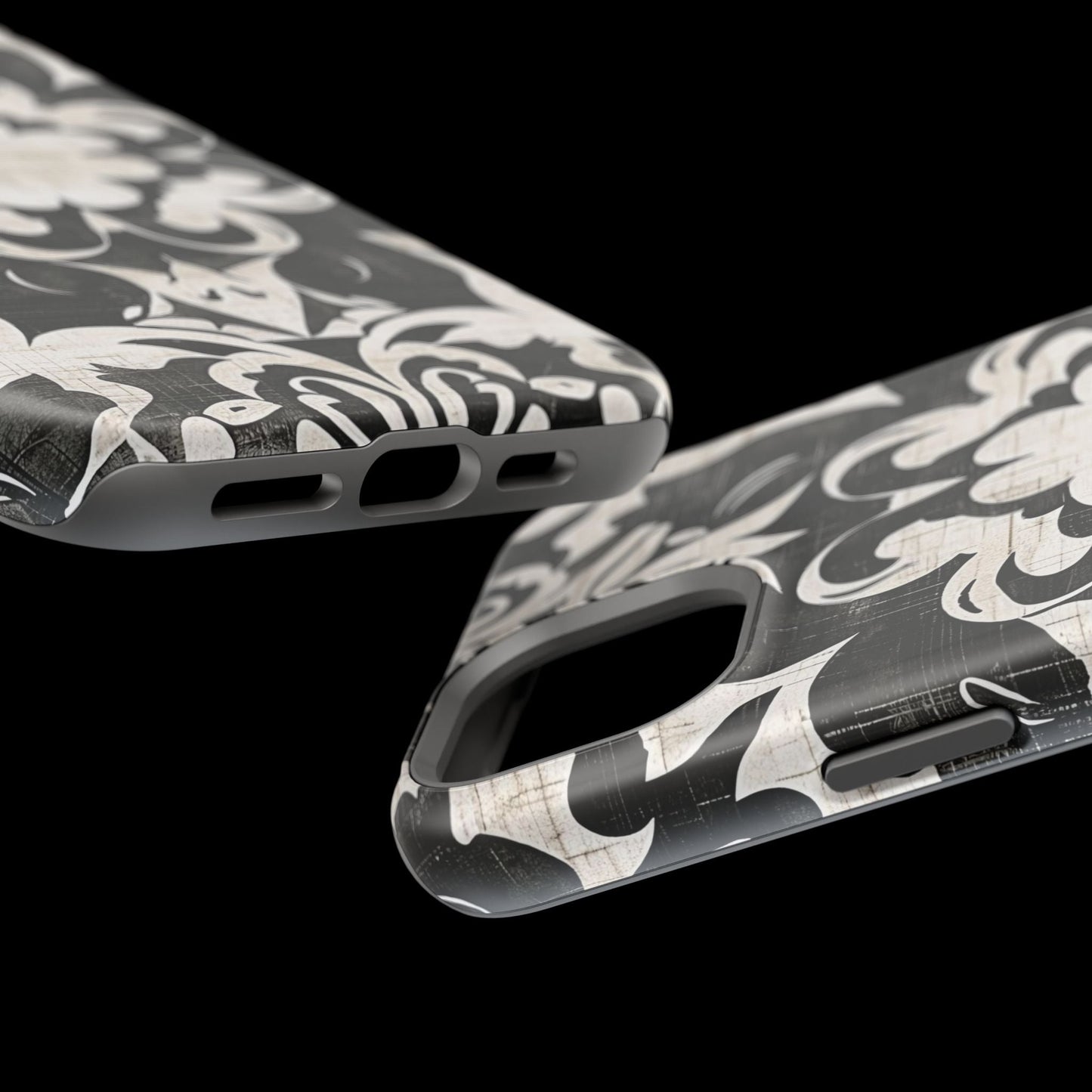 Damask Black & White Magnetic Impact Phone Case - DIGITAL X