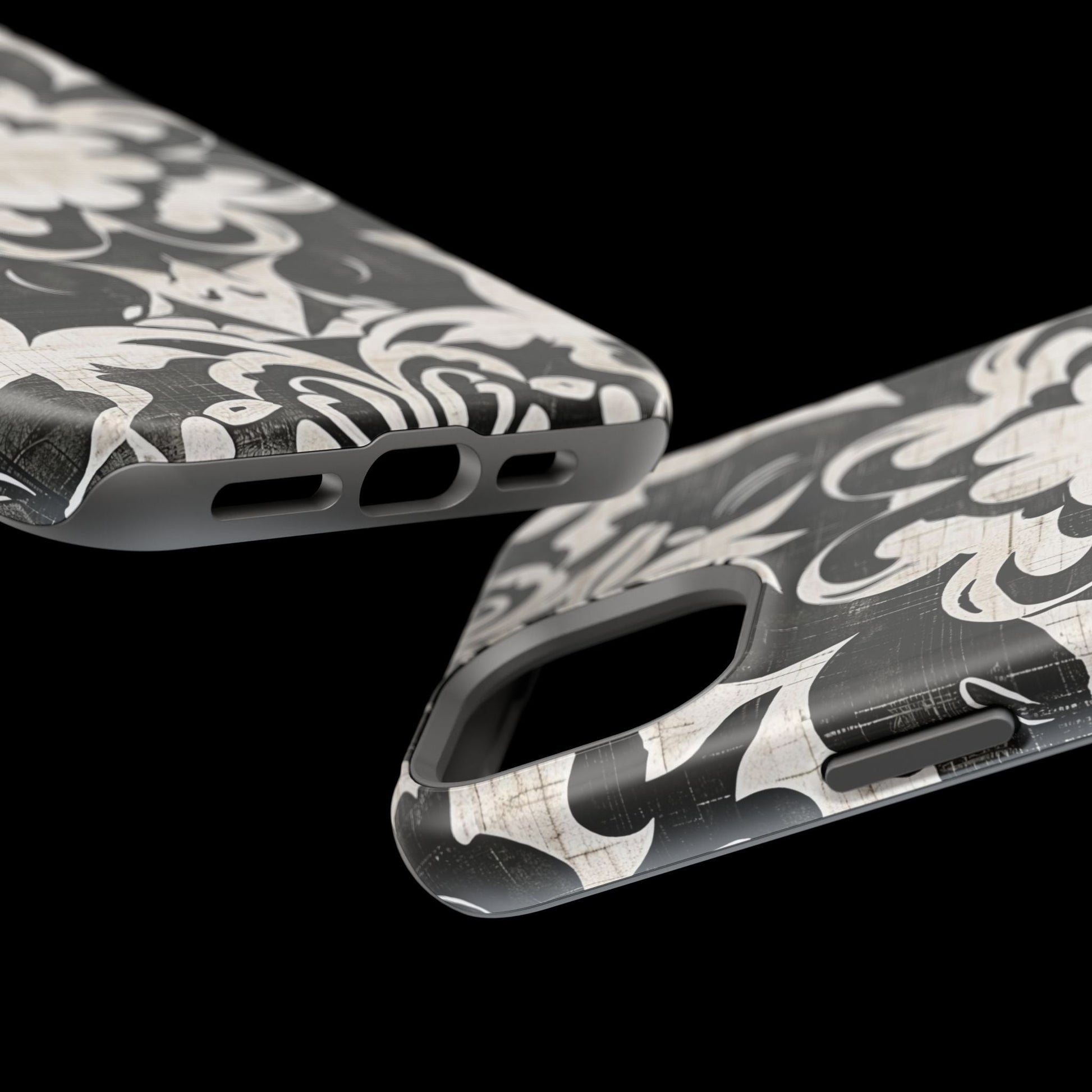 Damask Black & White Magnetic Impact Phone Case - DIGITAL X