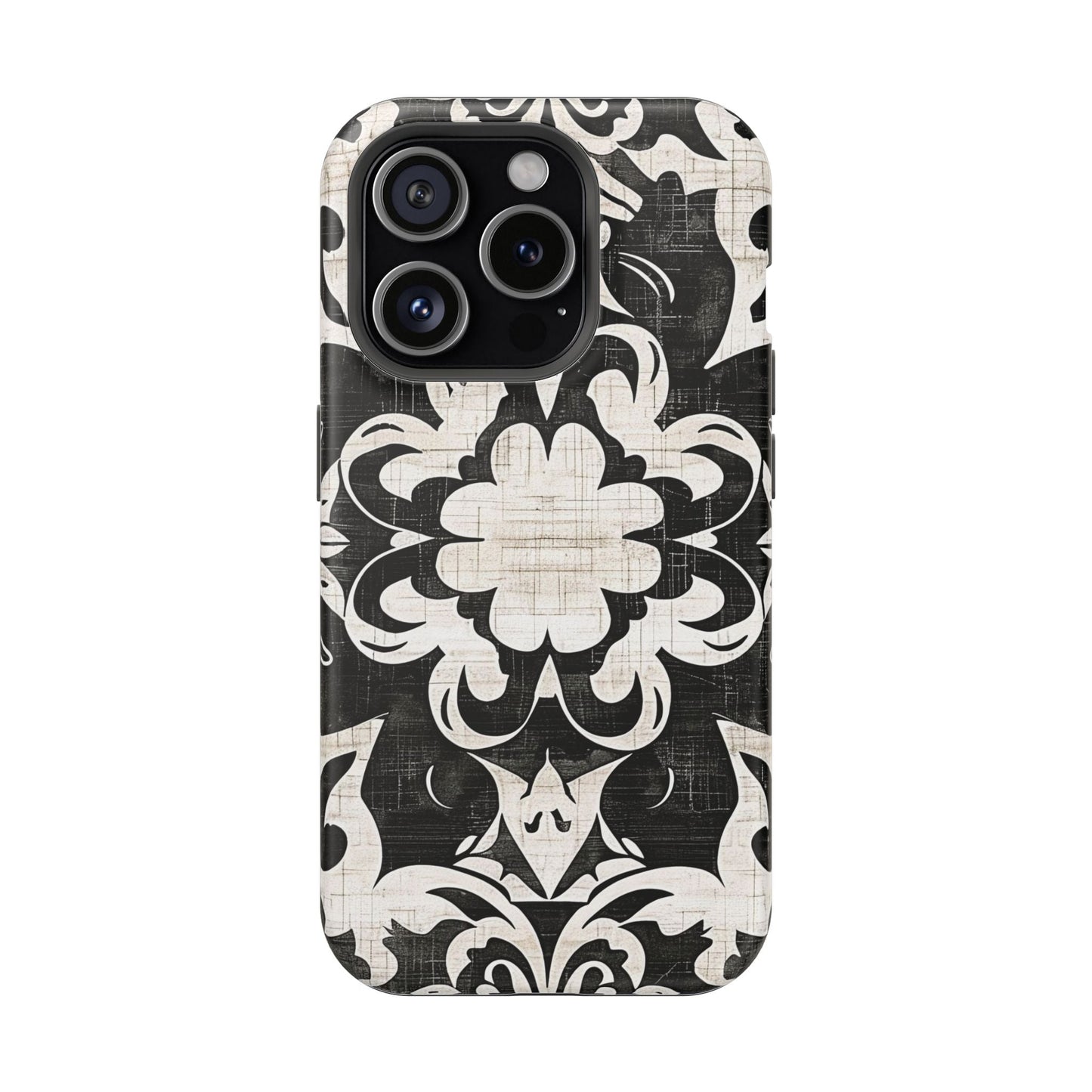 Damask Black & White Magnetic Impact Phone Case - DIGITAL X