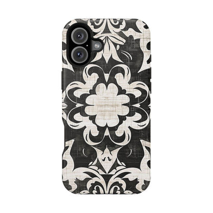 Damask Black & White Magnetic Impact Phone Case - DIGITAL X
