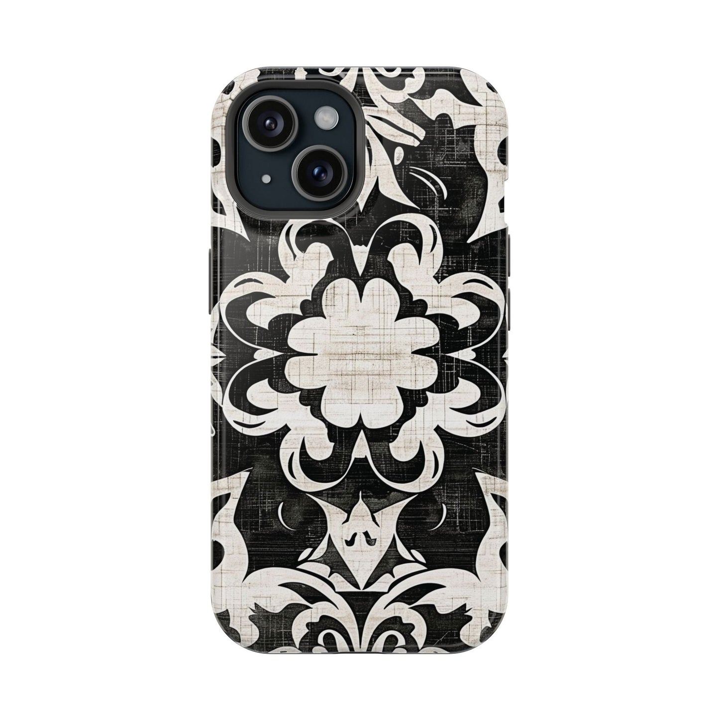Damask Black & White Magnetic Impact Phone Case - DIGITAL X