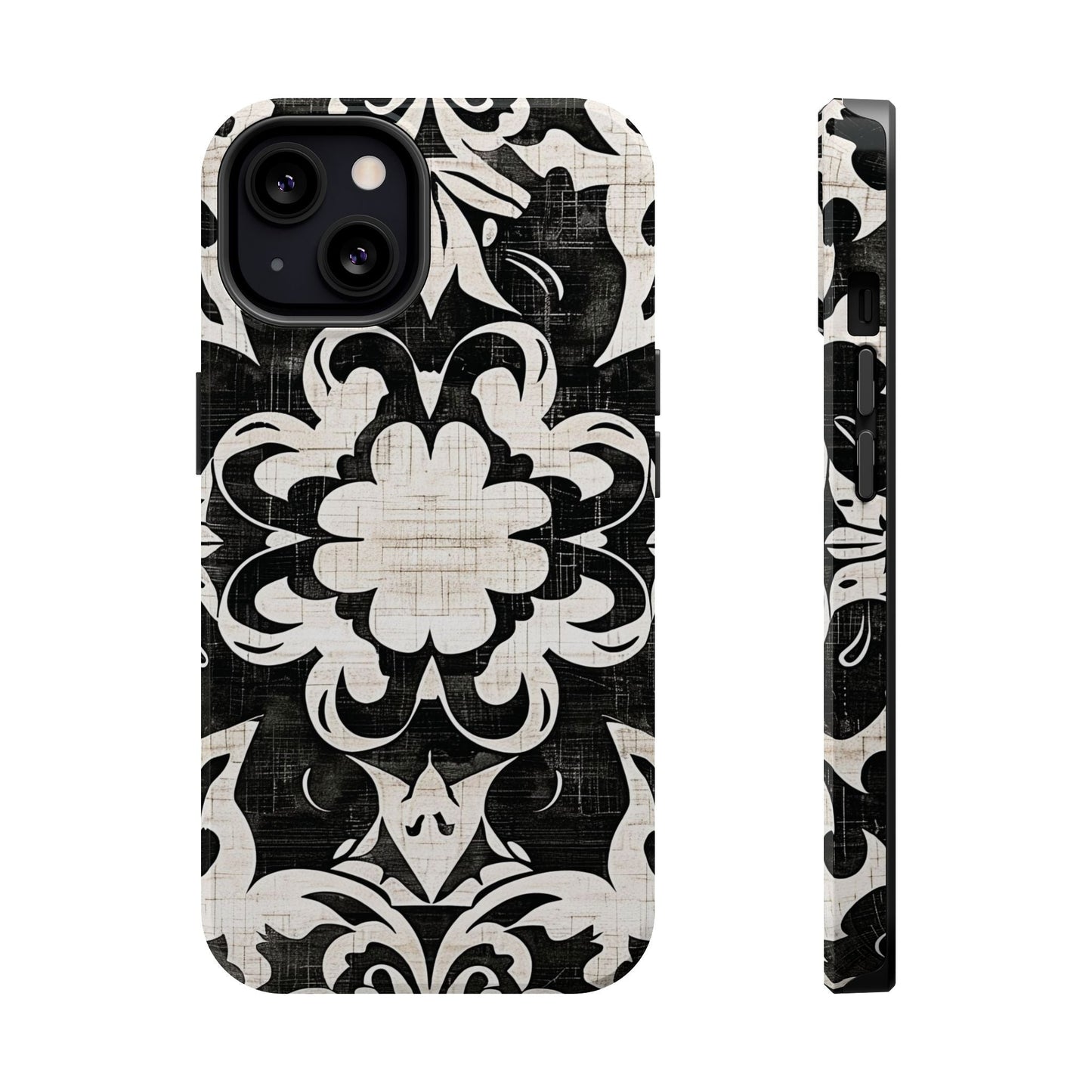 Damask Black & White Magnetic Impact Phone Case - DIGITAL X