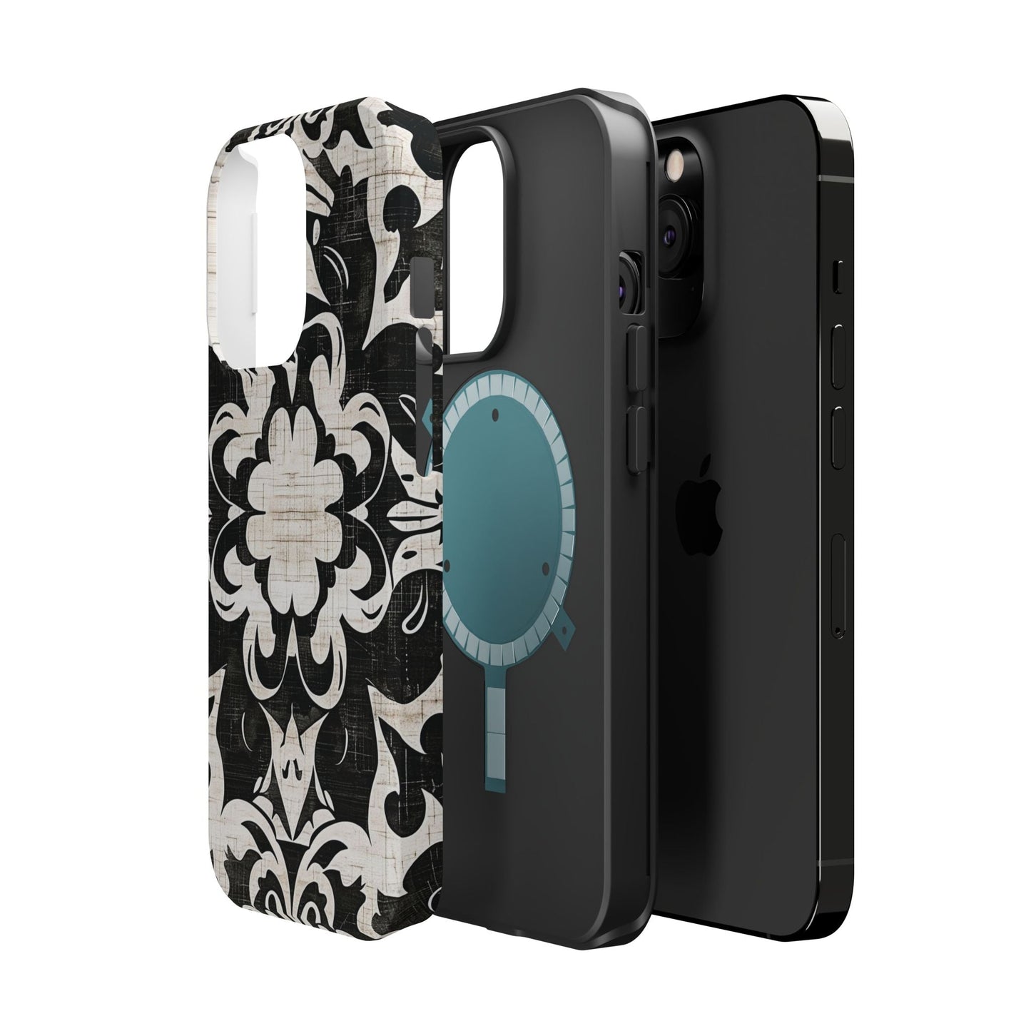 Damask Black & White Magnetic Impact Phone Case - DIGITAL X