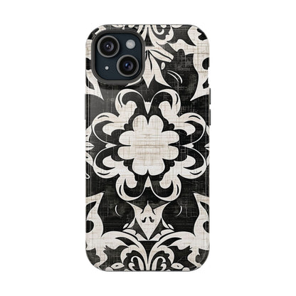 Damask Black & White Magnetic Impact Phone Case - DIGITAL X