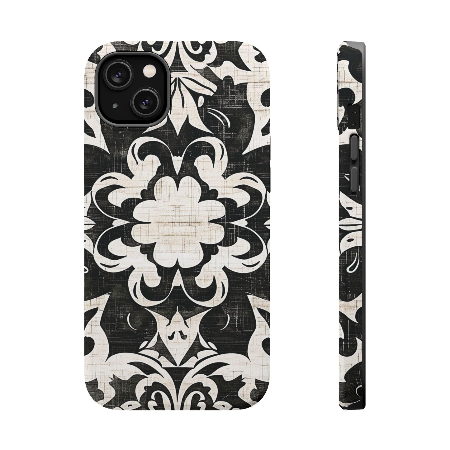 Damask Black & White Magnetic Impact Phone Case - DIGITAL X