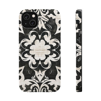 Damask Black & White Magnetic Impact Phone Case - DIGITAL X