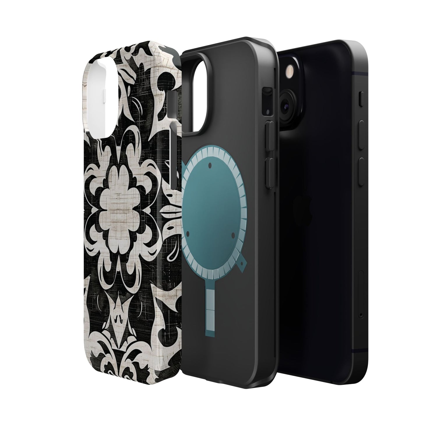 Damask Black & White Magnetic Impact Phone Case - DIGITAL X