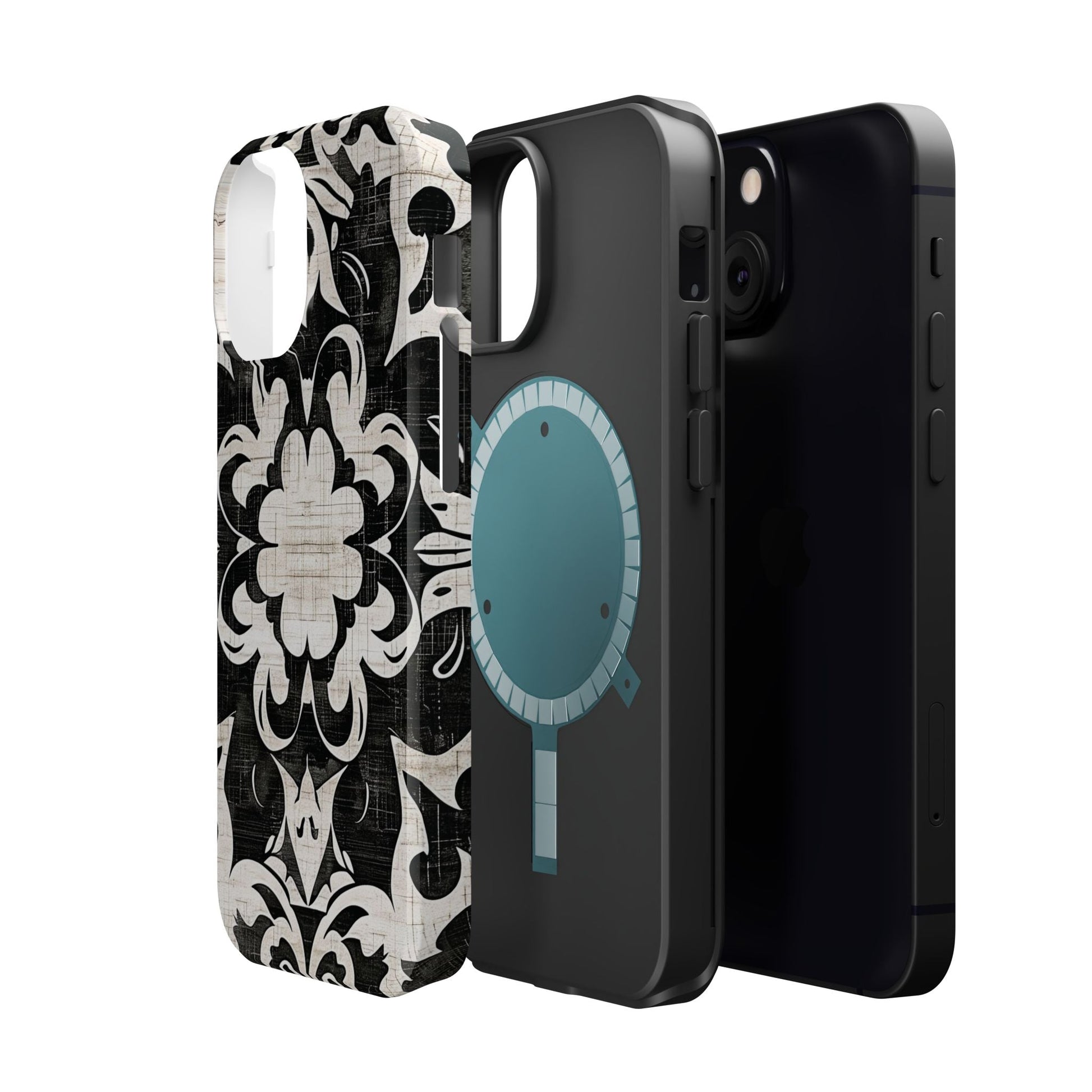 Damask Black & White Magnetic Impact Phone Case - DIGITAL X