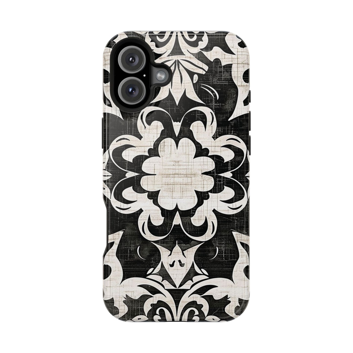 Damask Black & White Magnetic Impact Phone Case - DIGITAL X