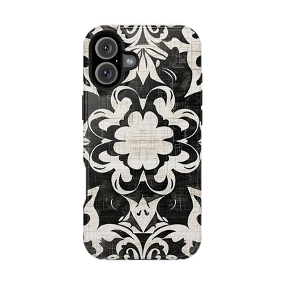 Damask Black & White Magnetic Impact Phone Case - DIGITAL X