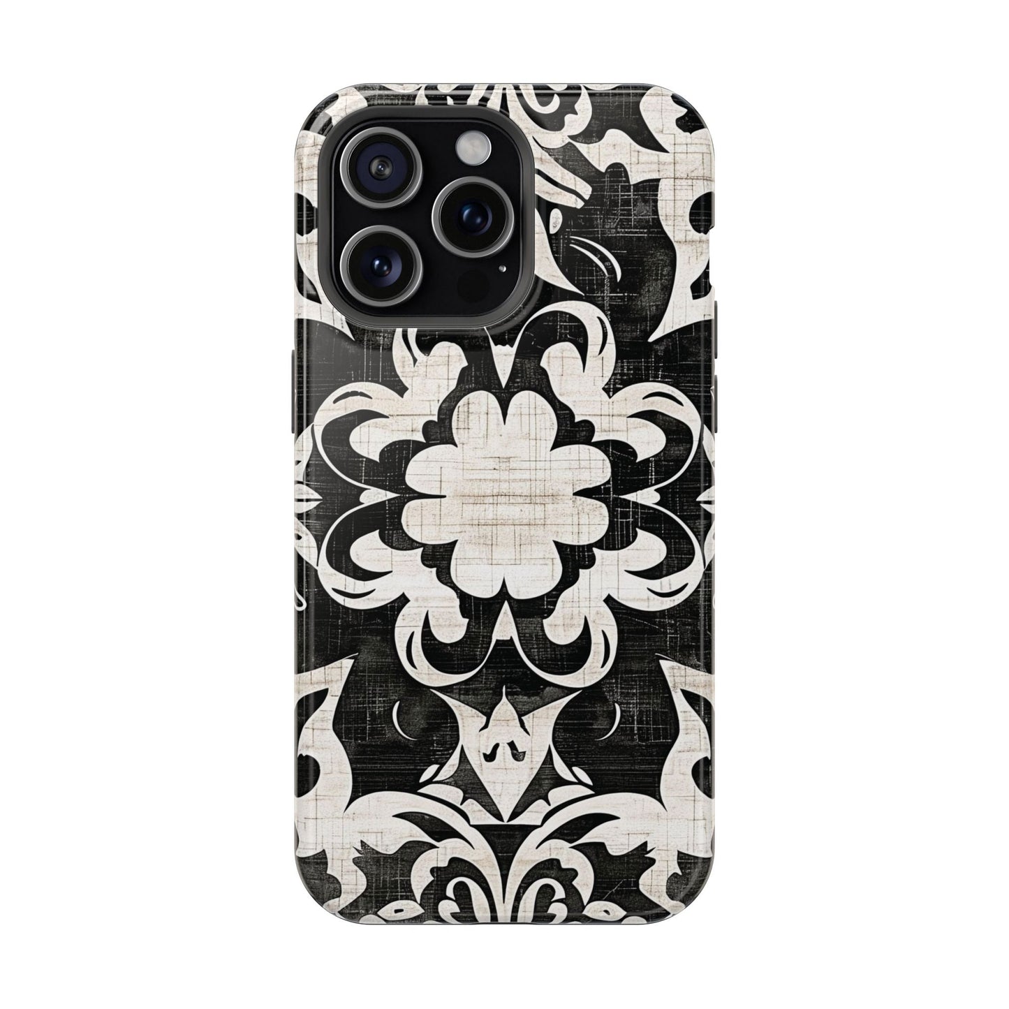 Damask Black & White Magnetic Impact Phone Case - DIGITAL X