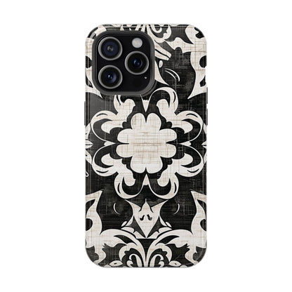 Damask Black & White Magnetic Impact Phone Case - DIGITAL X