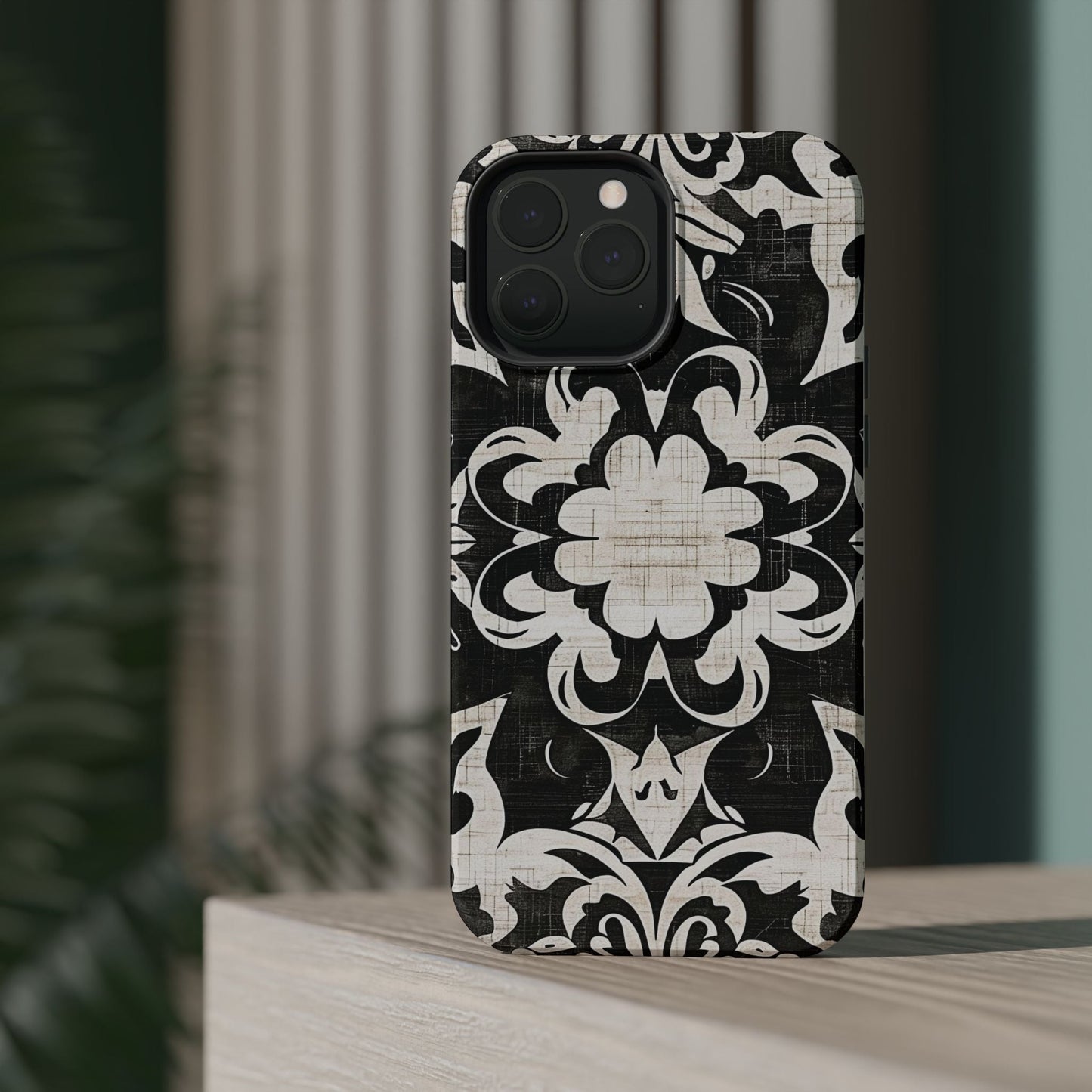 Damask Black & White Magnetic Impact Phone Case - DIGITAL X