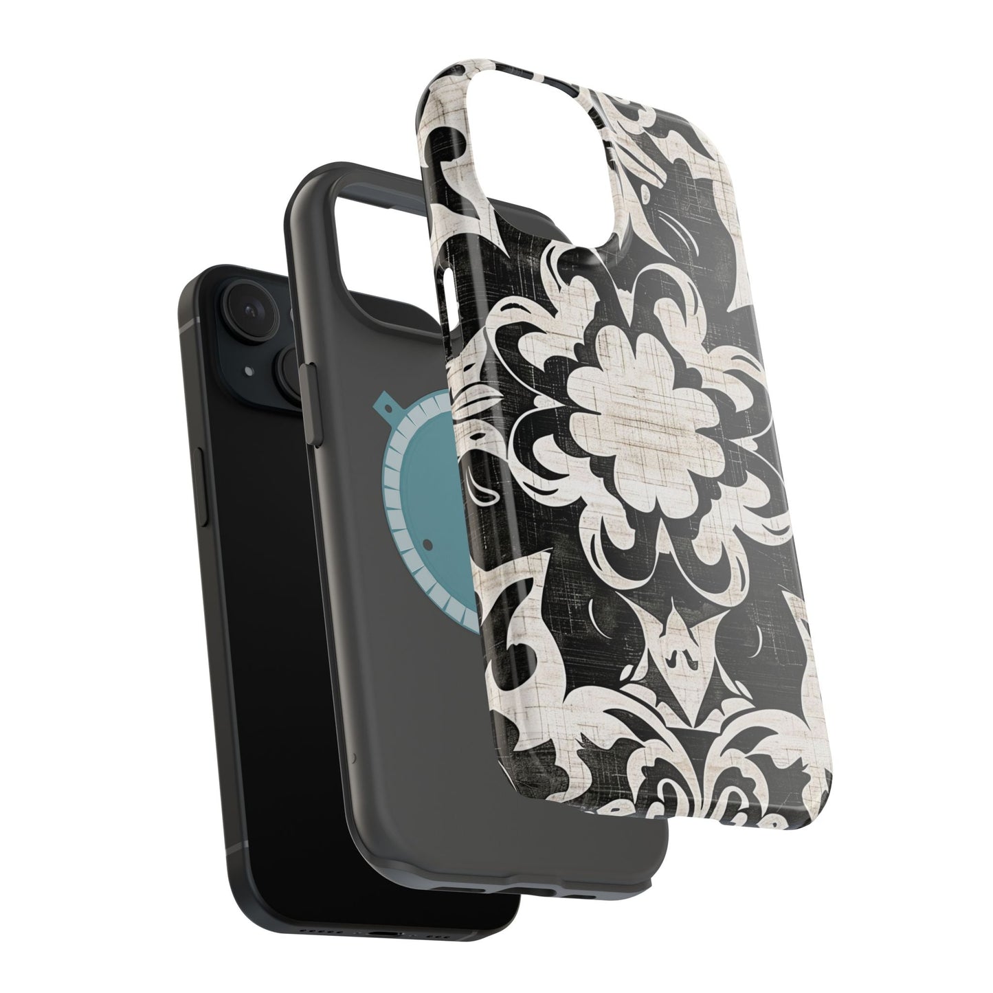 Damask Black & White Magnetic Impact Phone Case - DIGITAL X