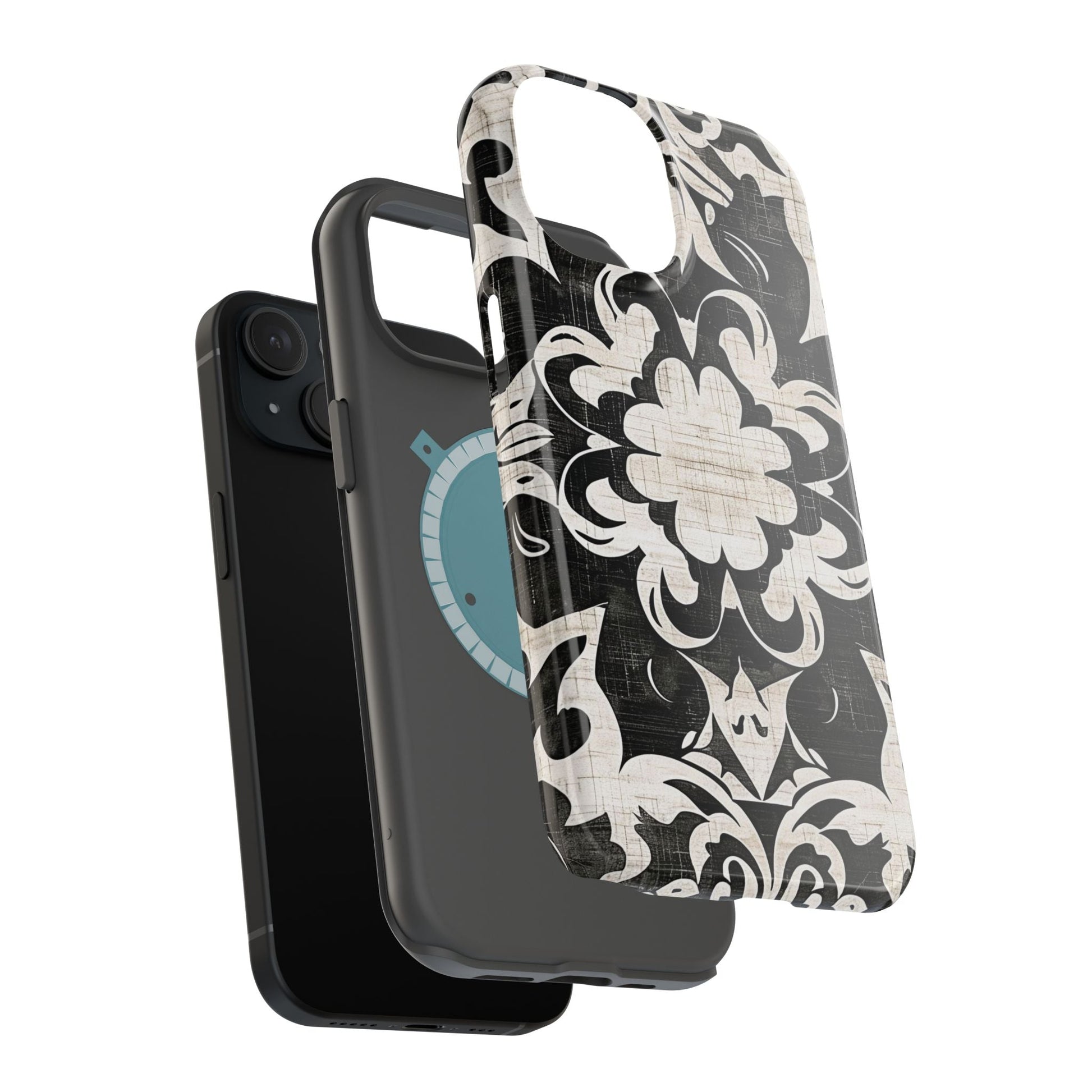 Damask Black & White Magnetic Impact Phone Case - DIGITAL X