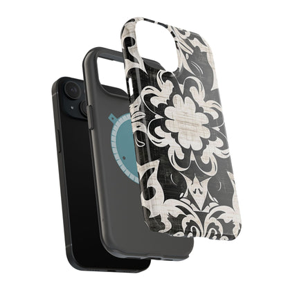 Damask Black & White Magnetic Impact Phone Case - DIGITAL X