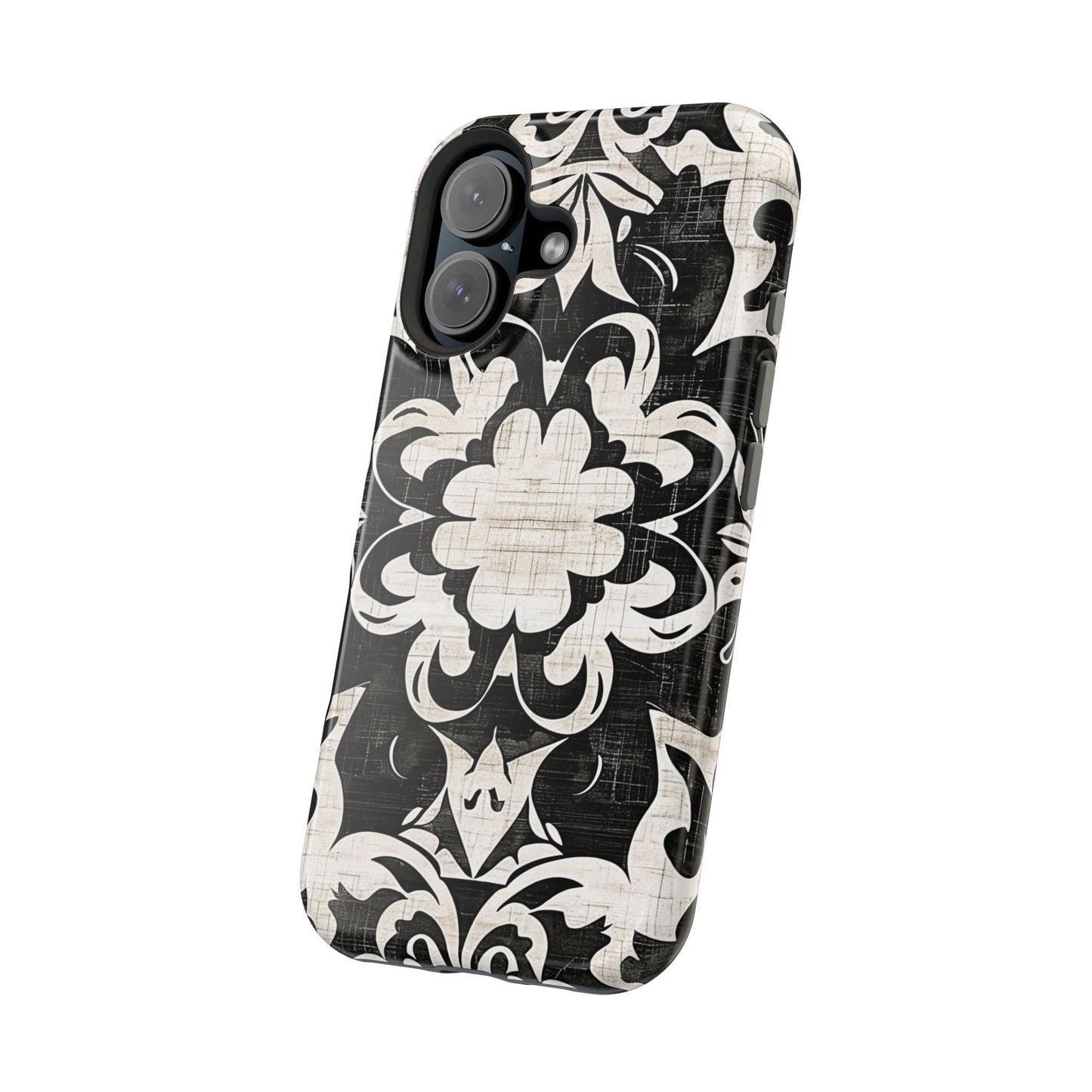 Damask Black & White Magnetic Impact Phone Case - DIGITAL X