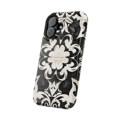 Damask Black & White Magnetic Impact Phone Case - DIGITAL X