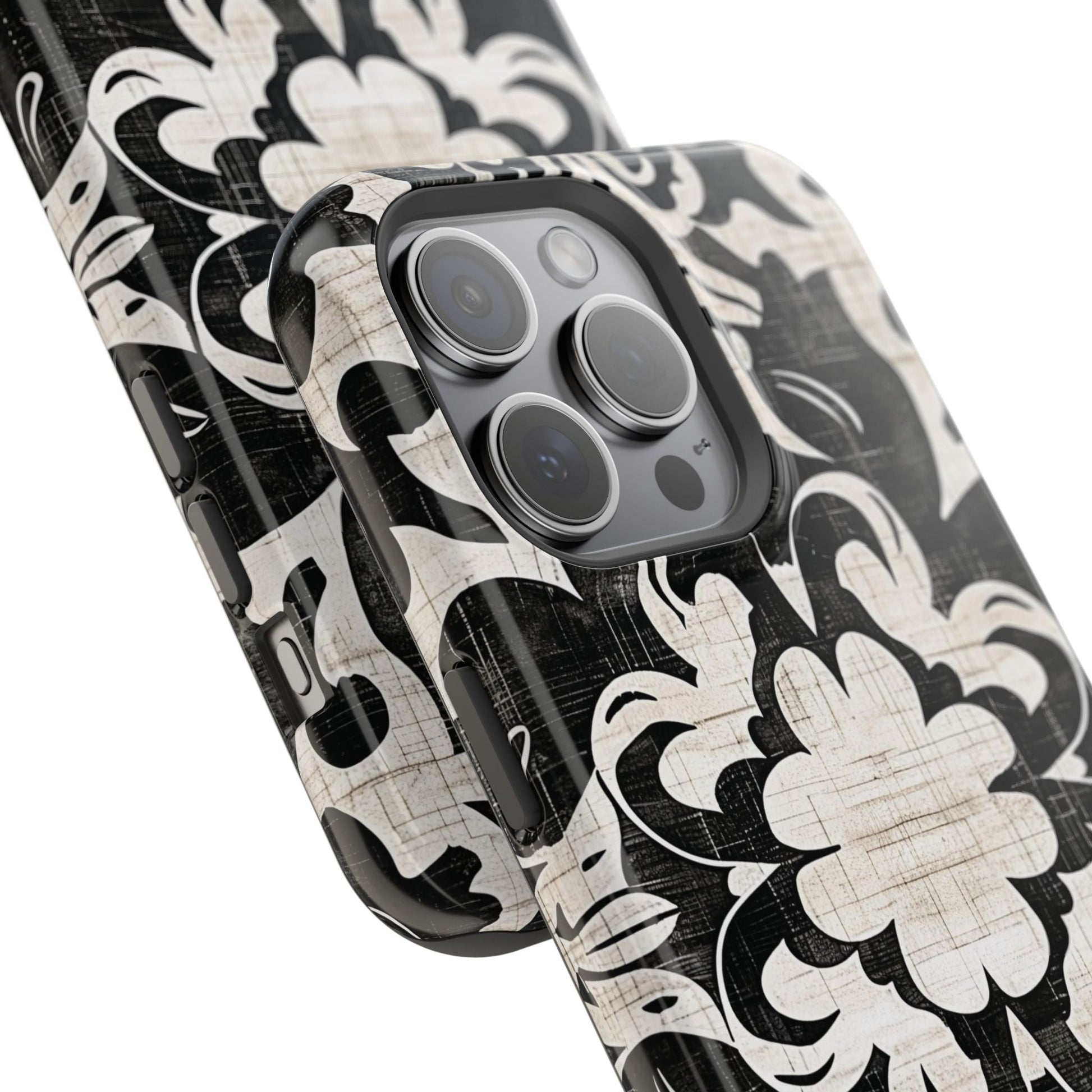 Damask Black & White Magnetic Impact Phone Case - DIGITAL X
