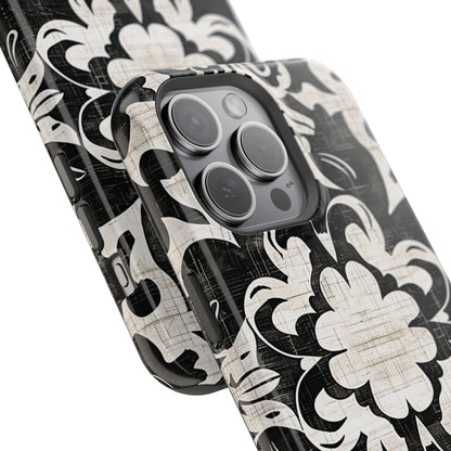 Damask Black & White Magnetic Impact Phone Case - DIGITAL X