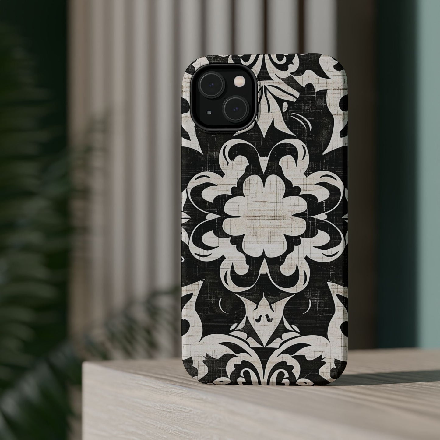 Damask Black & White Magnetic Impact Phone Case - DIGITAL X